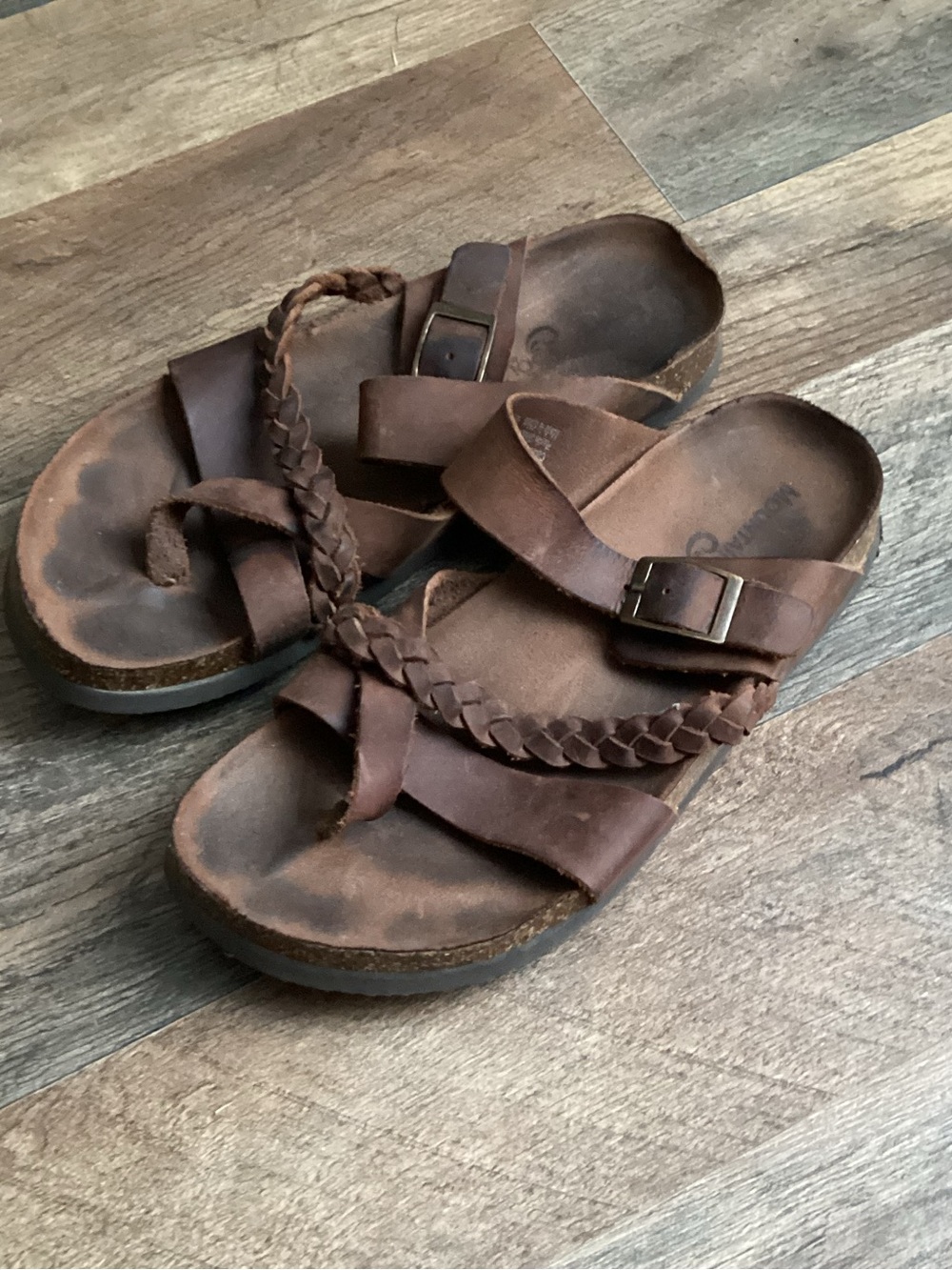 Mountain Sole Brown Braided Leather Sandals